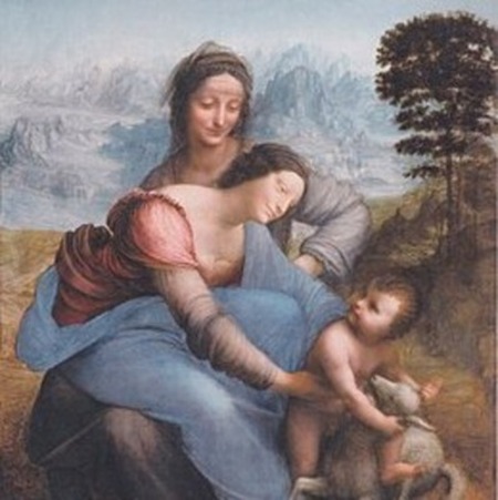 LA VIERGE, L'ENFANT JÉSUS ET SAINTE ANNE - LEONARDO DA VINCI - 1508