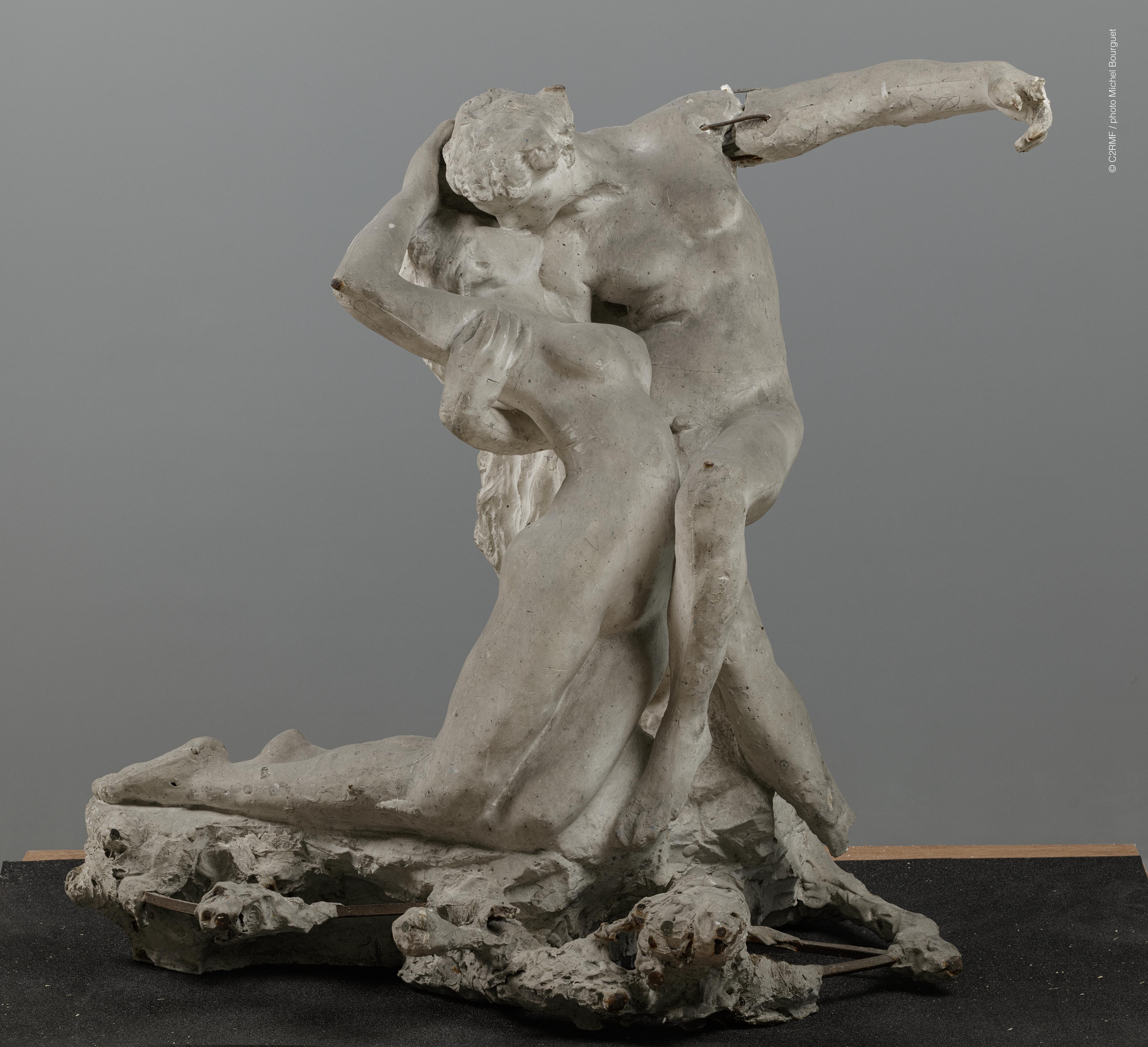 Fig 1 : L’éternel Printemps, Auguste Rodin (S.02117) vue de face avant restauration C2RMF/ Michel Bourguet