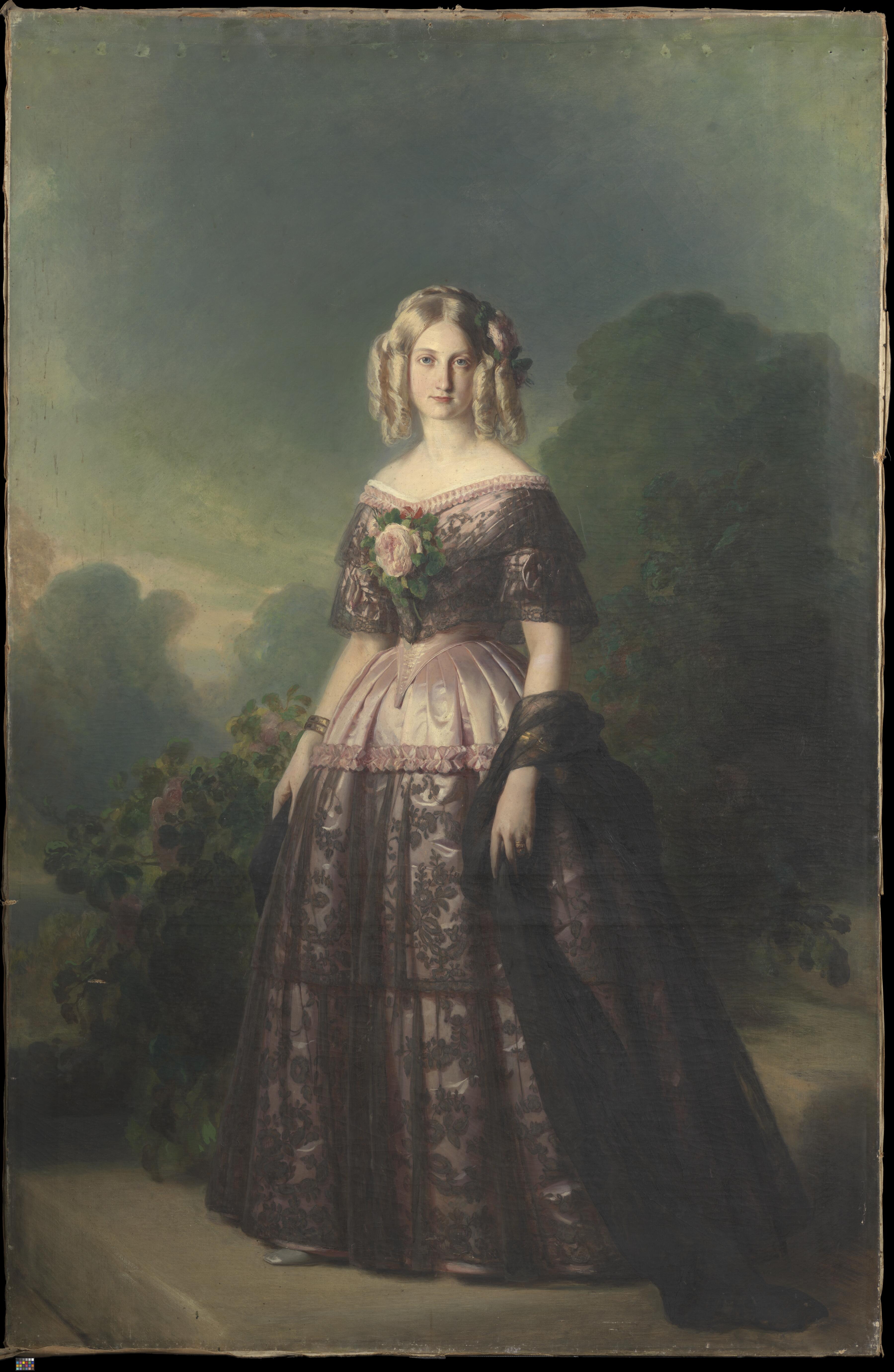 Figure 2, Frans Xaver Winterhalter, Portrait de la duchesse d'Aumale, 1845, (Musées nationaux des châteaux de Versailles et de Trianon, INV. 1004) ©C2RMF/ Salinson Philippe