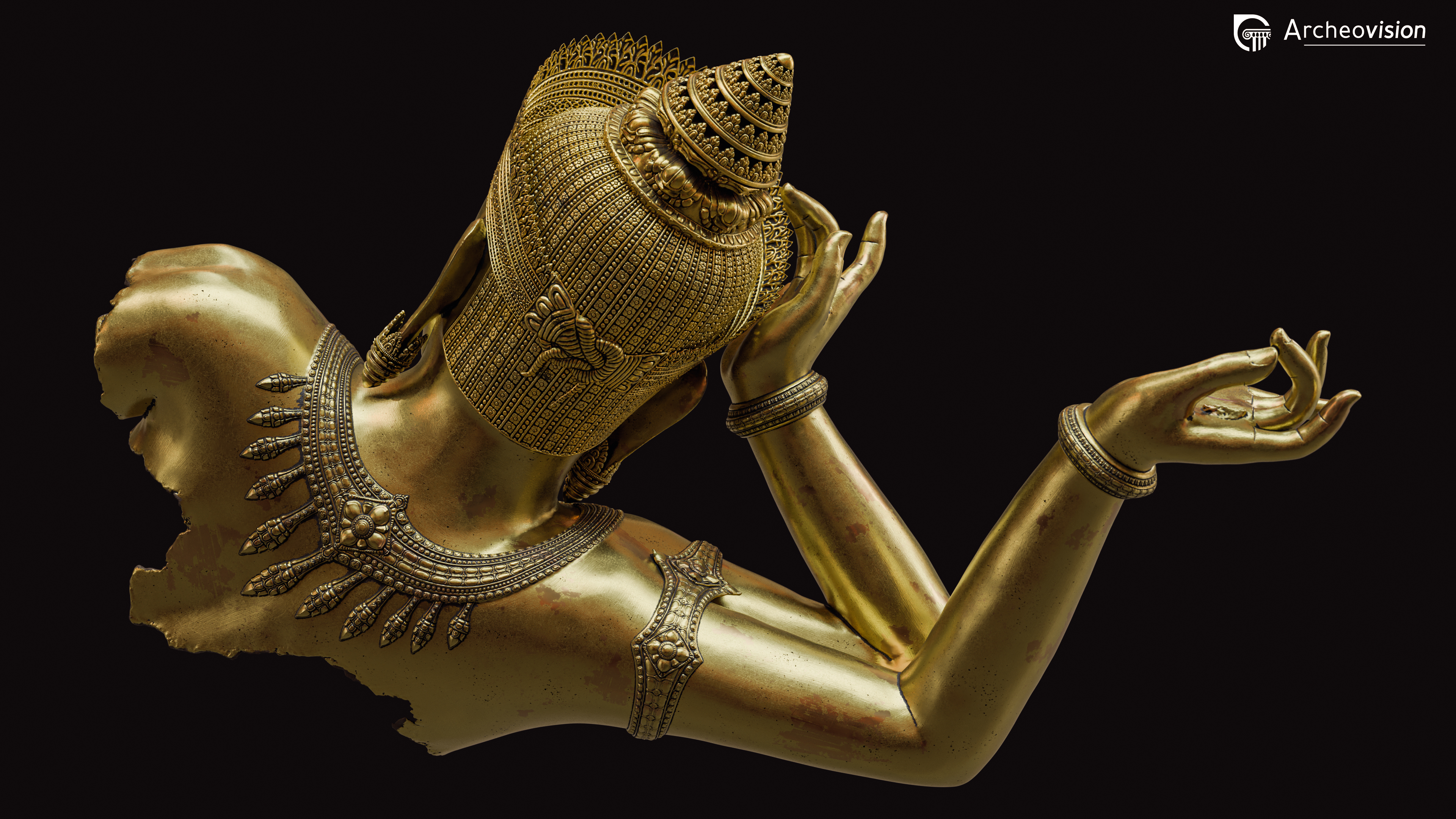 Reconstitution 3D du buste du Vishnu