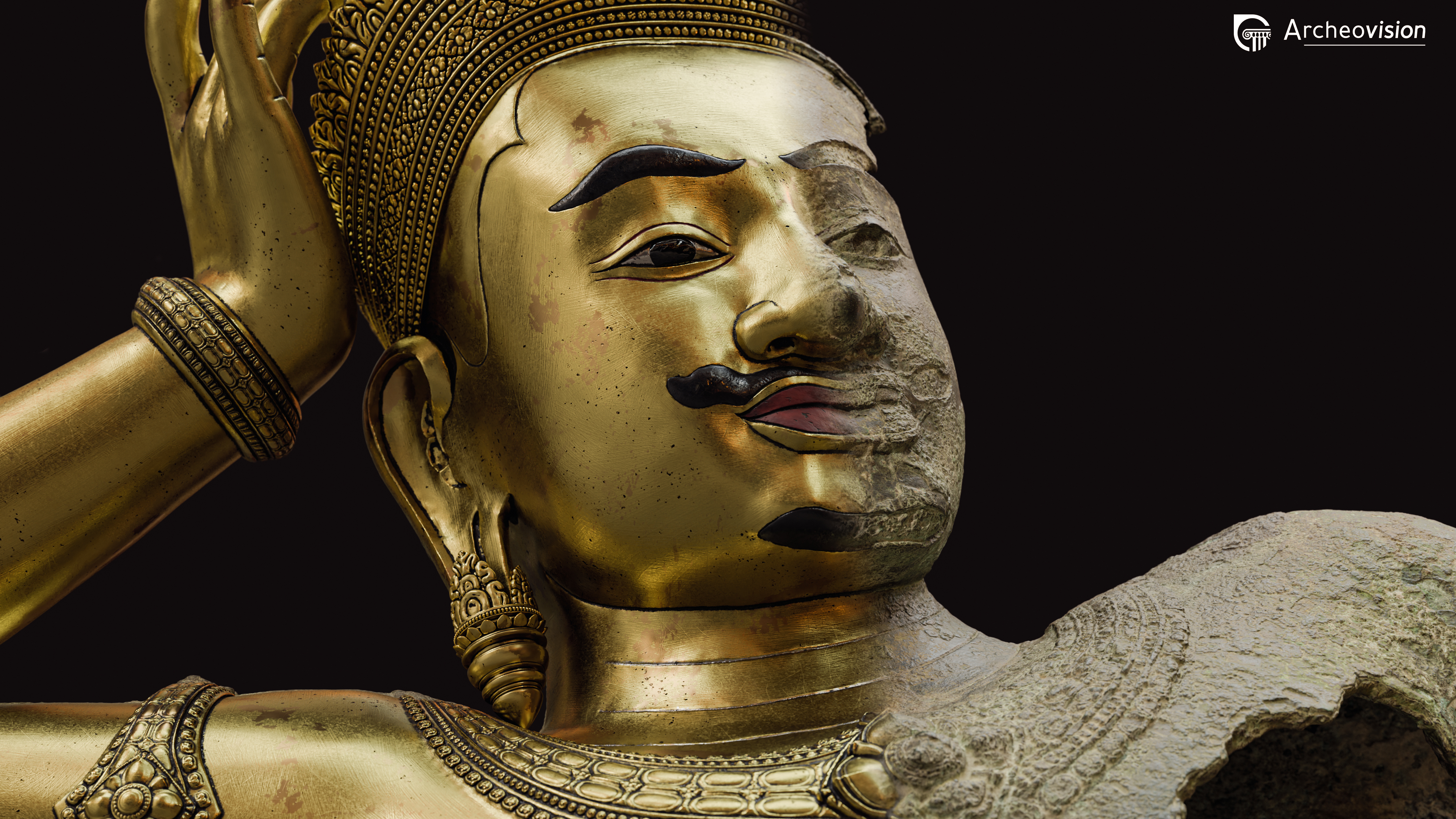 Reconstitution 3D du buste du Vishnu