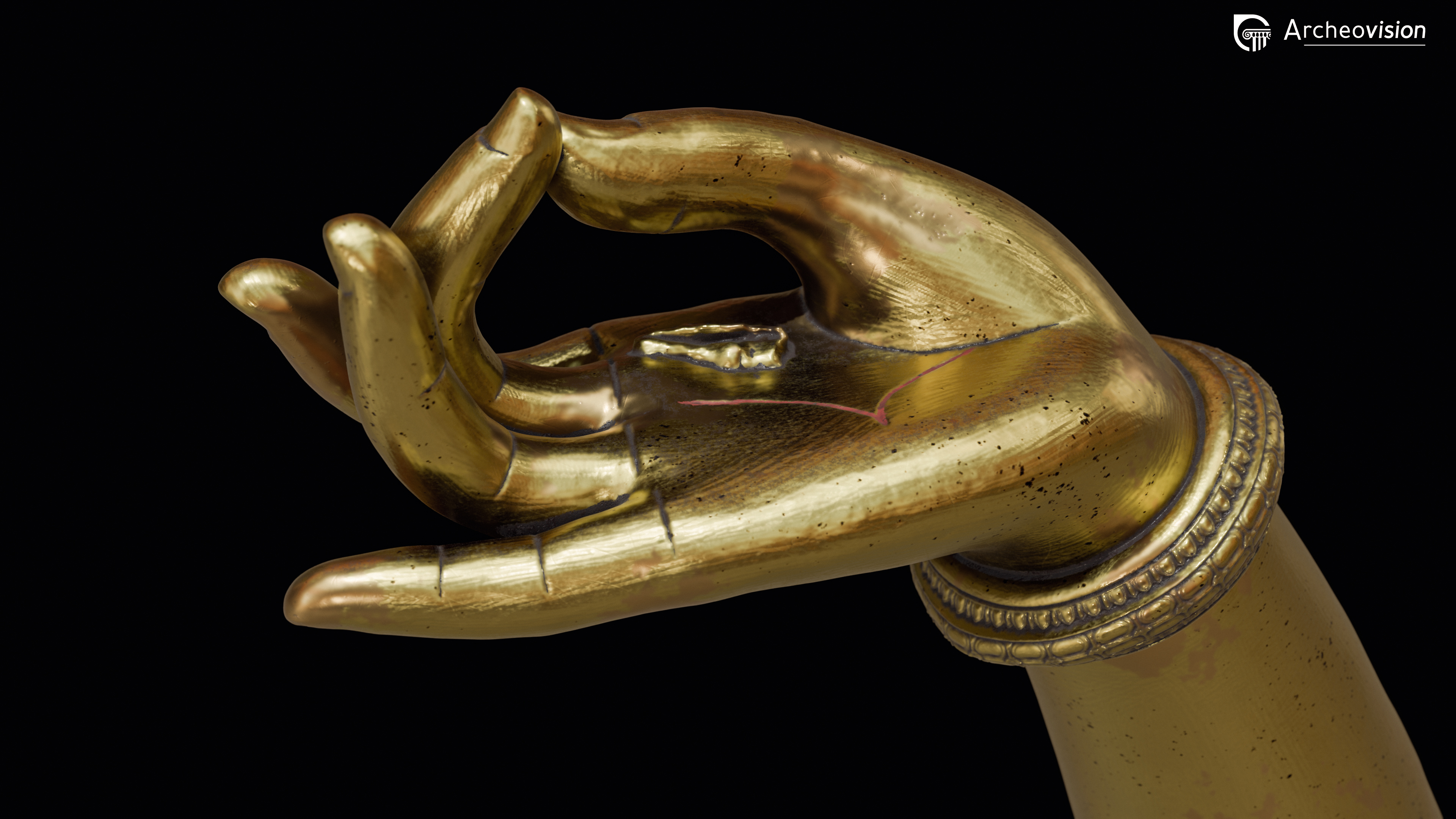 Reconstitution 3D d'une des mains du Vishnu