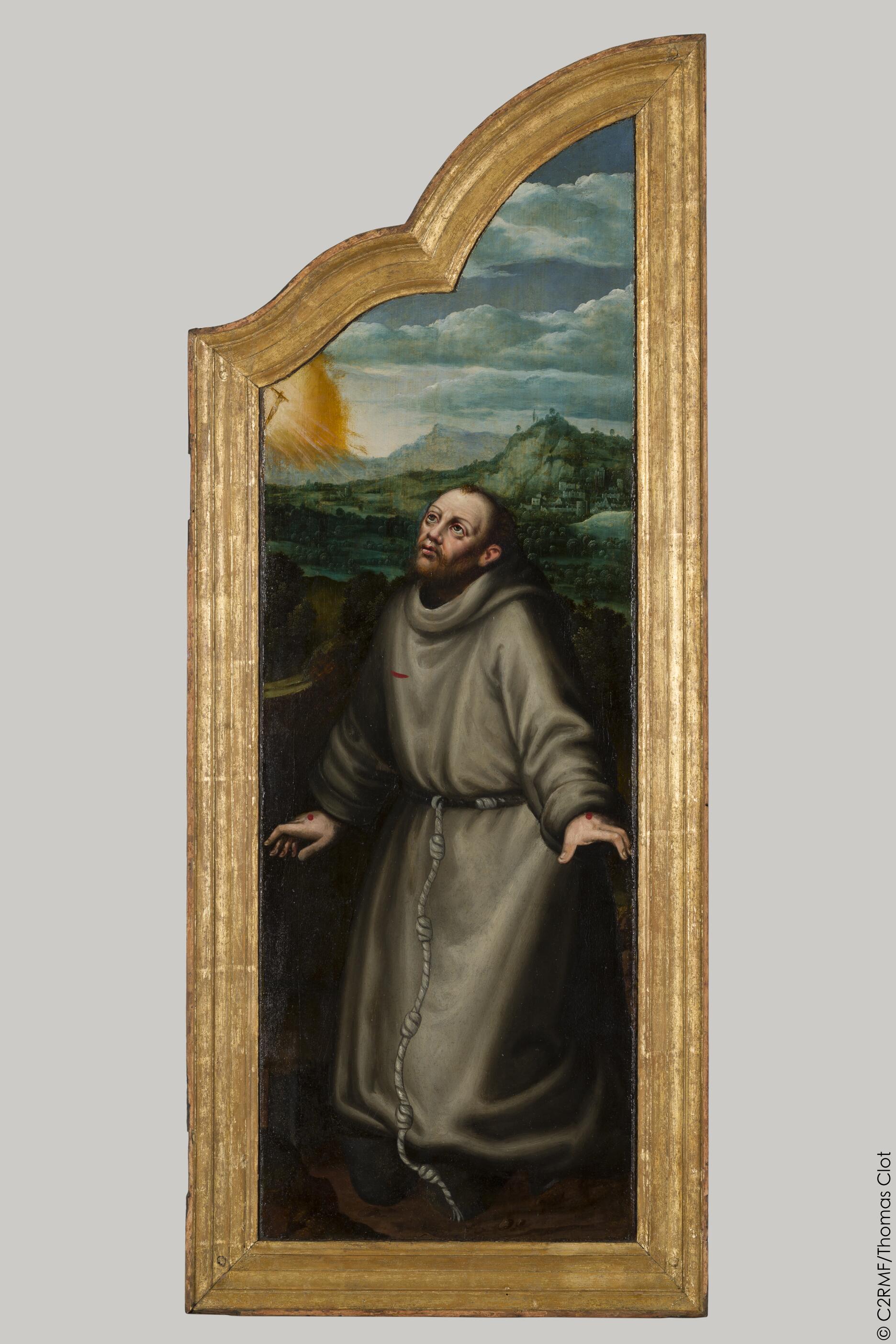 Panneau senestre, encadré face, après intervention, image numérique en lumière réfléchie