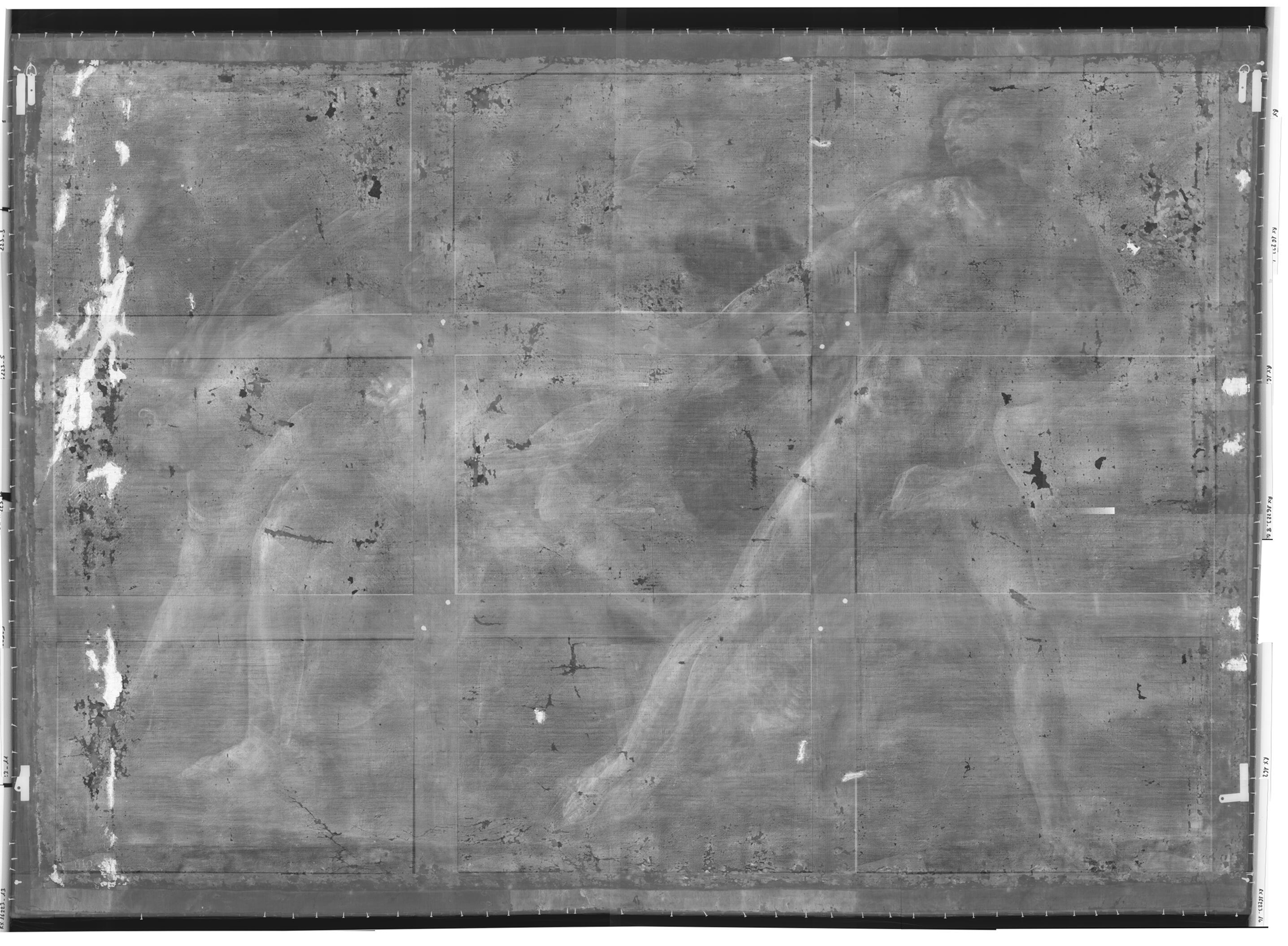 Numérisation de radiographie de l'oeuvre vue de face