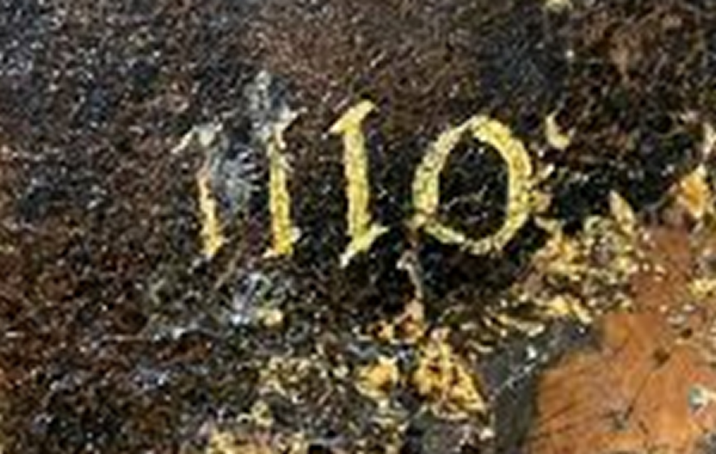 Détail du numéro 1110, en lettre dorée