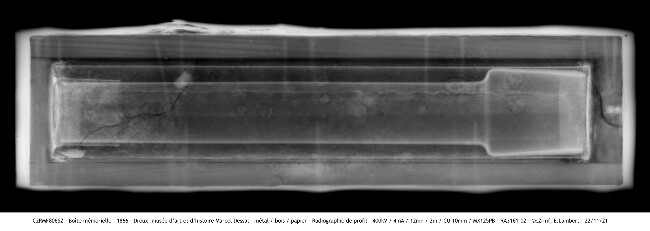Radiographie de la boîte mémorielle de la Ville de Dreux, avant ouverture ©C2RMF Elsa lambert