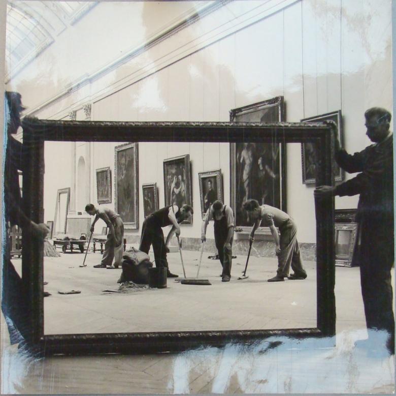 Travaux de réaménagement de la Grande Galerie du musée du Louvre, 5 octobre 1947 - AMN, O30 358  