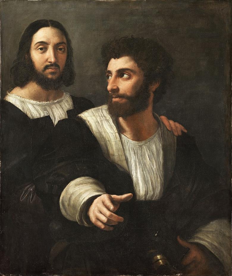 Portrait de l'artiste avec un ami Raphael 1519