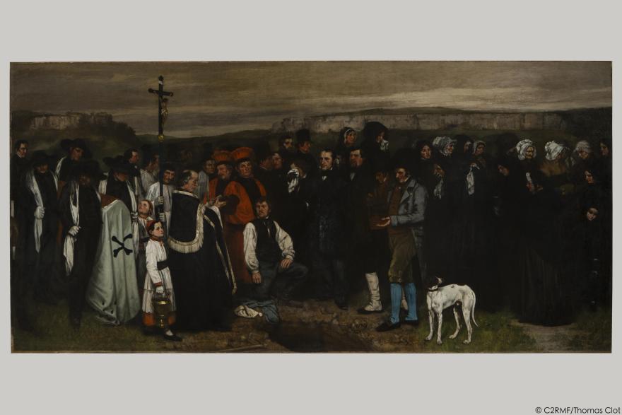 Gustave Courbet, Un enterrement à Ornans, 1849-1850, image en lumière réfléchie après restauration C2RMF Clot Thomas