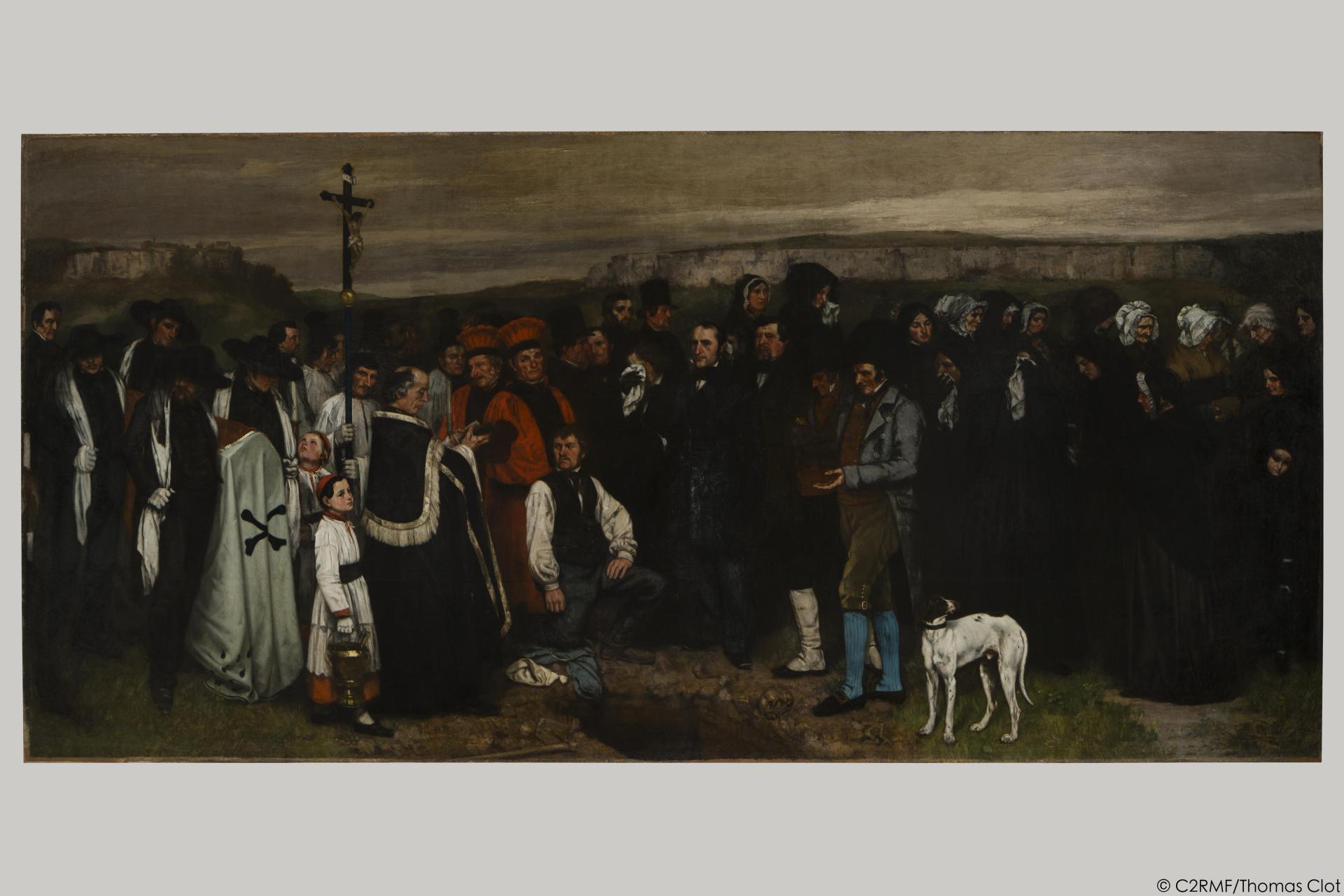 Gustave Courbet, Un enterrement à Ornans, 1849-1850, image en lumière réfléchie après restauration C2RMF Clot Thomas